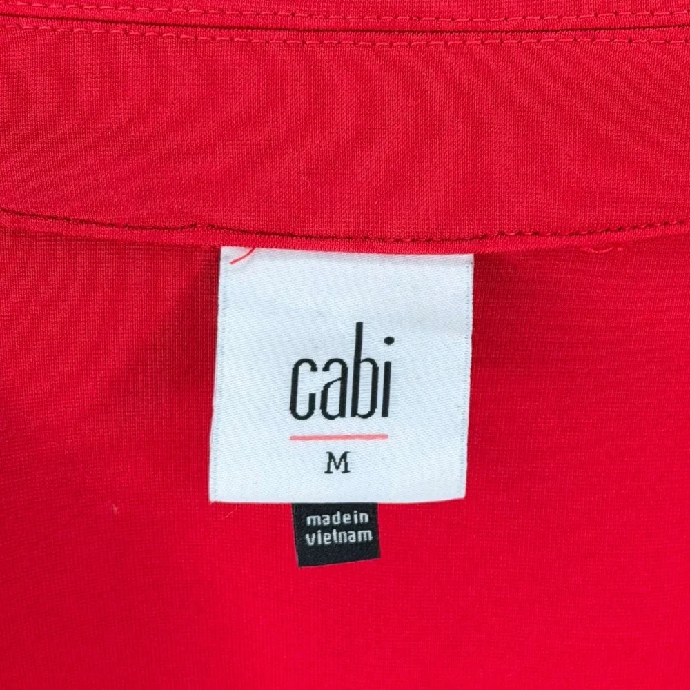 CABI Broadcast Jacket Bold Red Gold Crest Button Military Women's Size Med 6671
